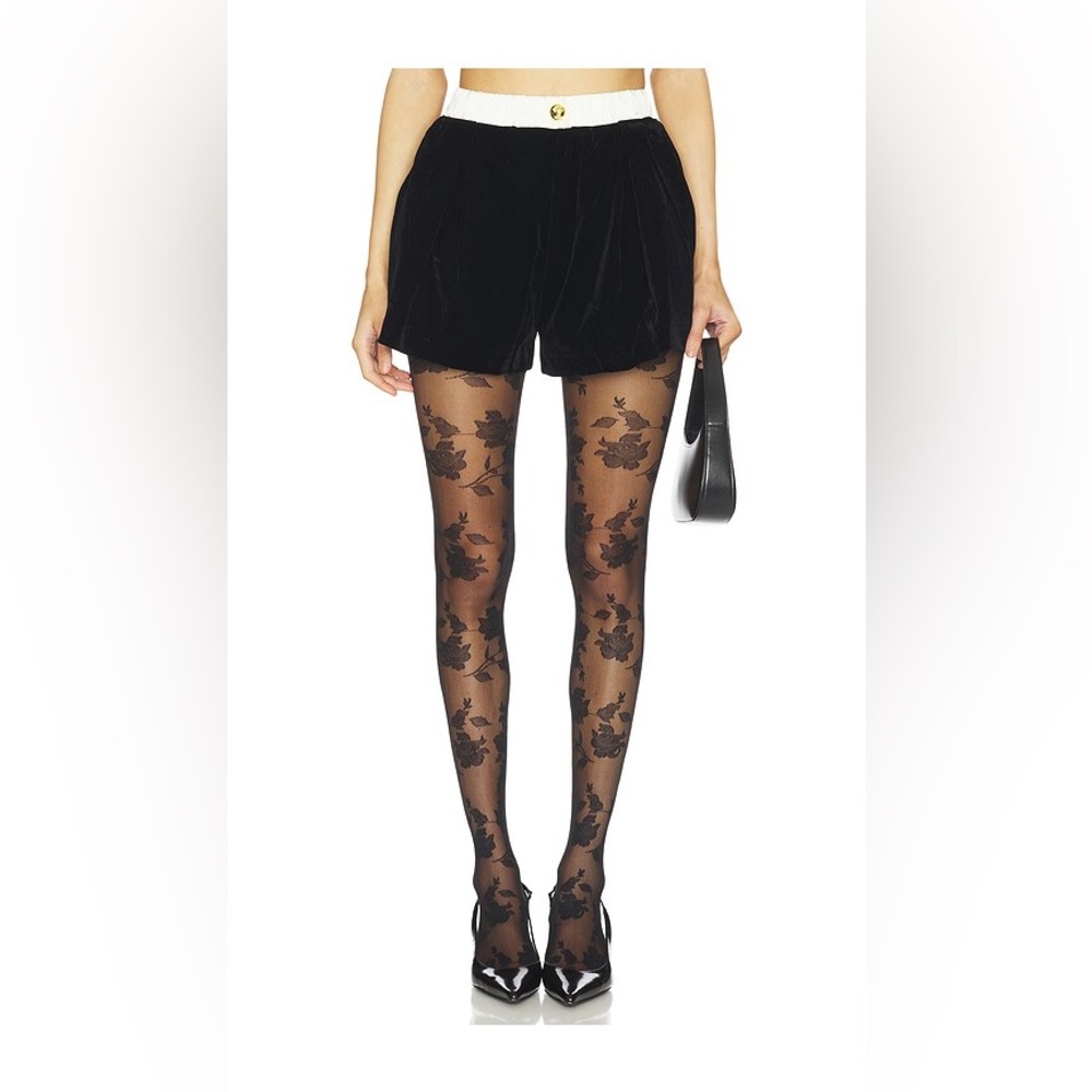 NWT Maude Club Velour Piper Shorts - Black